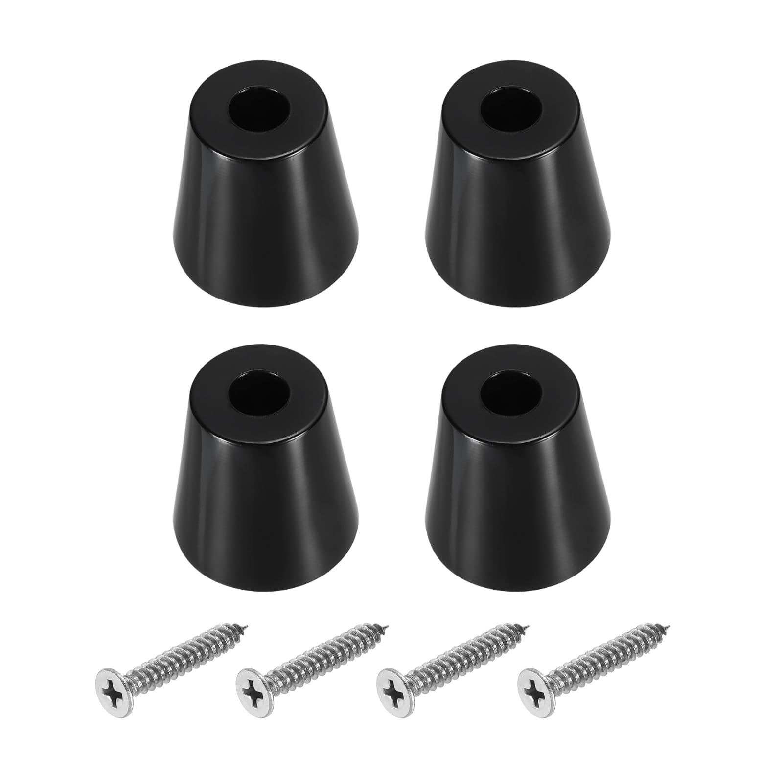 PATIKIL Cutting Board Feet, 4 Pack Round Rubber Feet Bumpers Non Slip Bumper Pads with Stainless Steel Screws for Furniture Chairs Desks Electronics (0.25"Wx1.57"H)