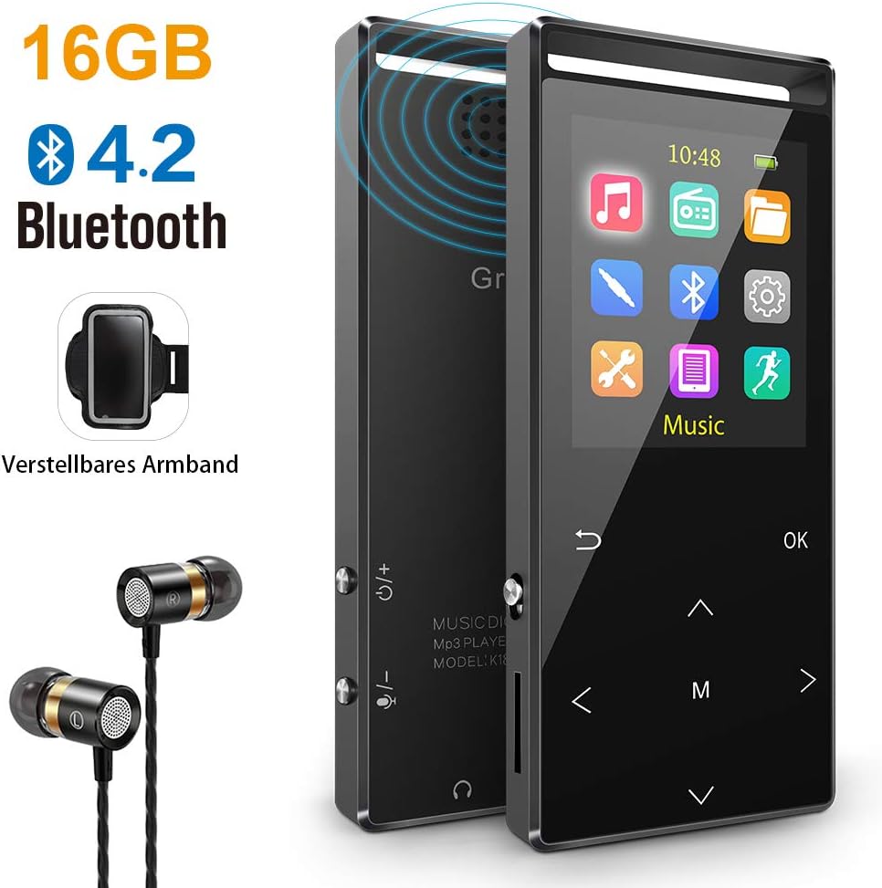 MP3 Player, 16GB Mp3 Player mit Bluetooth, Sports Amazon.de Elektronik
