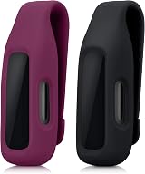 kwmobile 2x Clip Holders for Fitbit Inspire 3 2 Ace 3 Black Dark Red Replacement view 5