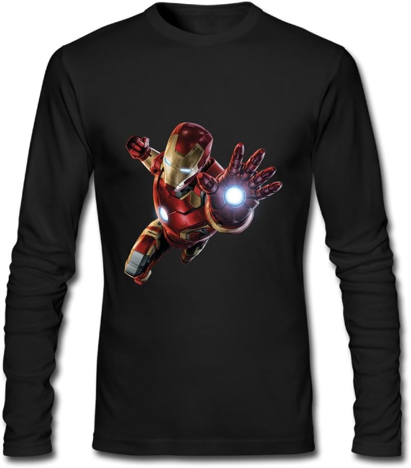 Iron Man Awesome Gift Cool Pattern Design O-Neck Long Sleeve Sports Graphic Shirt Man
