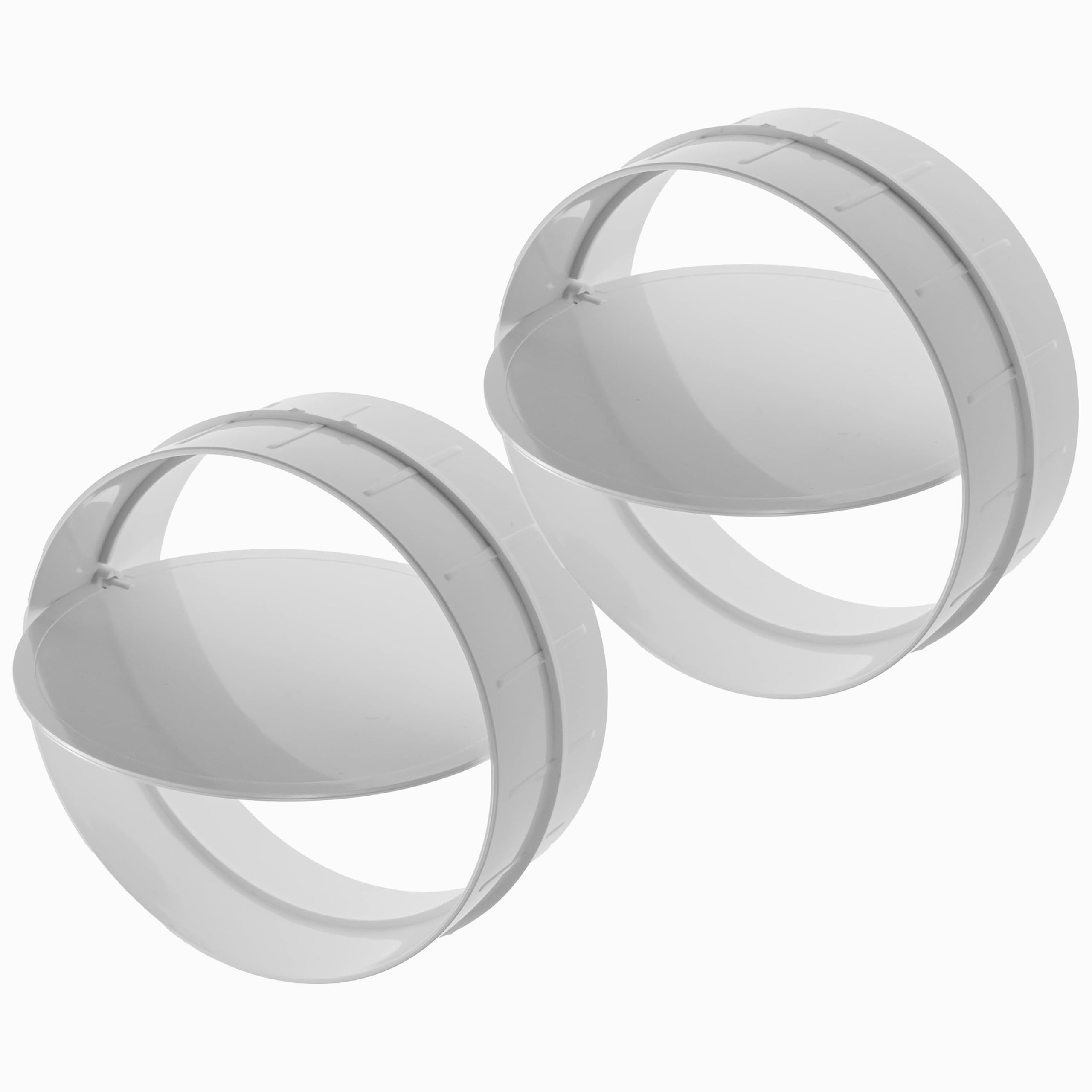 Vent Systems 150 mm / 6" Inch Backdraft Damper Stopper - Pack of 2 - Male Fit Dryer Vent Backflow with Shutter - Plastic One-Way Airflow Ducting Insert - Inline Fan Vent Deflector — image 1