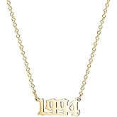 Glimmerst Birthday Year Necklace, 18K Gold Plated Stainless Steel Birth Year Number Pendant Necklace Memorable Anniversary Jewelry for Women
