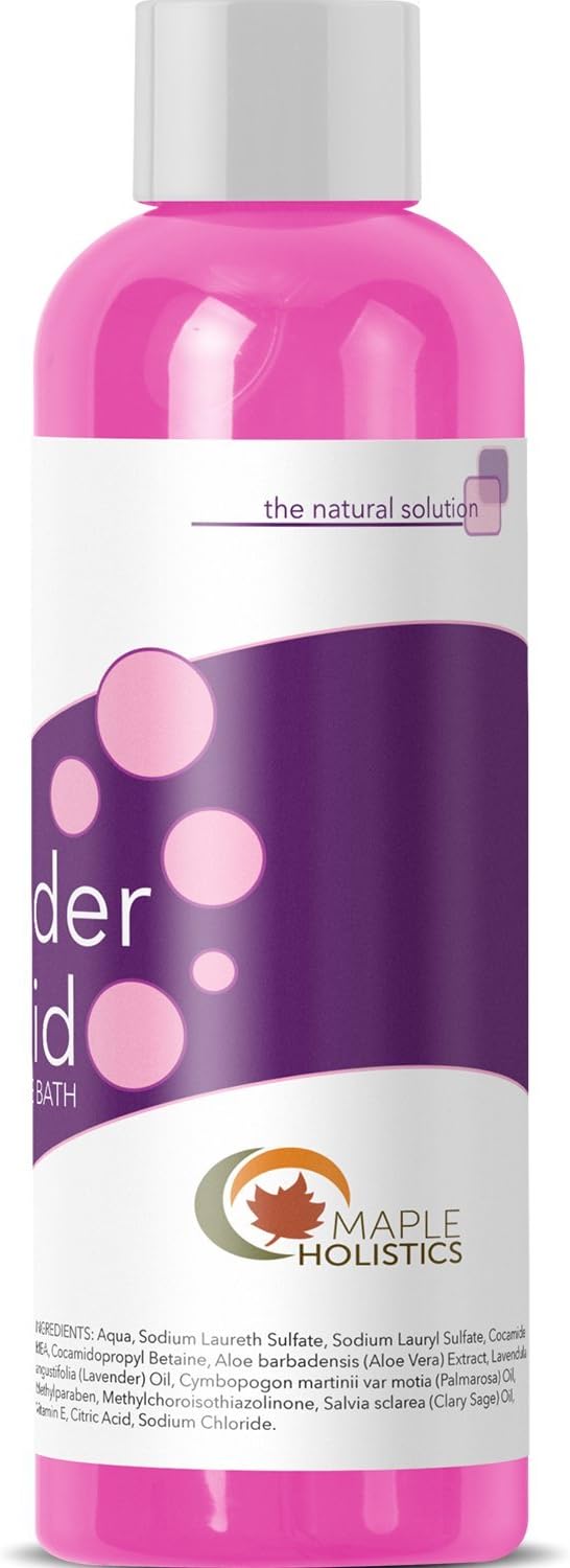 Relaxing Bubble Bath for Sleep – Pure Lavender Essential Oil and Aloe Vera – Aromatherapy Bath Soak for Dry Skin and Sore Muscles – Hypoallergenic Natural Skin Care for Men Women with Sensitive Skin: Health & Personal Care