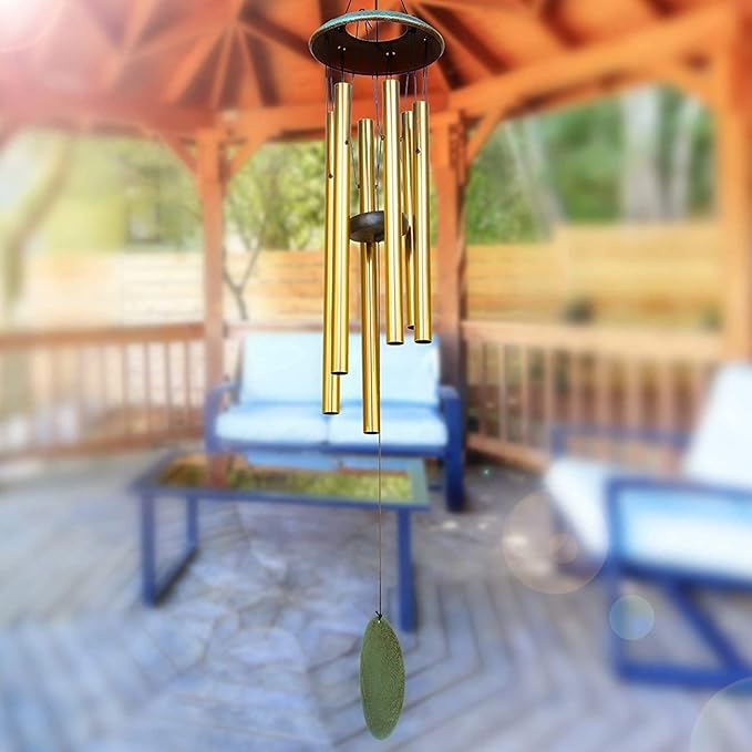 Wind bells for outdoor, 38 inches, large wind bell and deep tone with 6