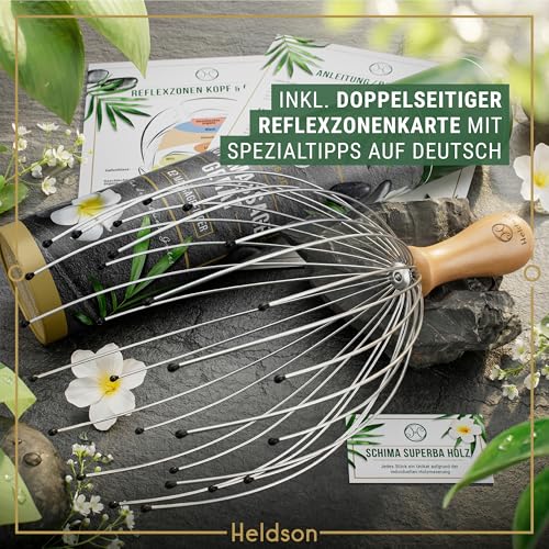 HELDSON Head Massage Spider - FSC100% - Head Massager - Mother's Day Gift - Head Massage & Hair Massage - Head Massager - Head Scratcher - Mother's Day Gift for Women, Men & Seniors