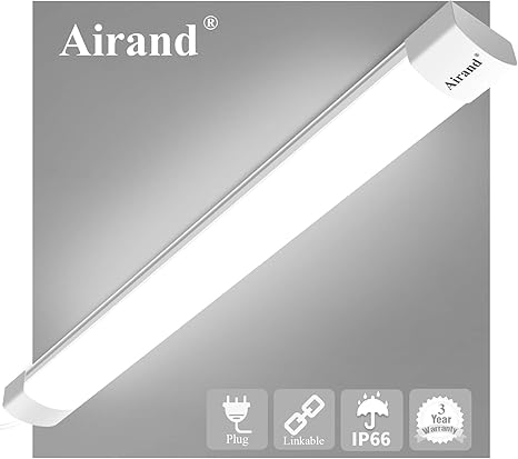 lampara led para tienda de utilitario 2 pies 4 pies con enchufe impermeable y con tubo led de 5000 k iluminacion bajo el gabinete 1800 lm led de