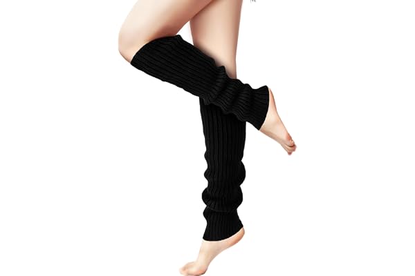 Clothirily Leg Warmers - Fashion Knit Neon Leg Warmers for Women 80s Sports Party Yoga Accessories