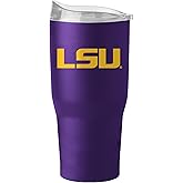 Logo Brands NCAA 30 oz Powder Coat Tumbler - Double-Wall, Vacuum-Insulated Stainless Steel With High-Lip Slider Lid–Keeps Drinks Hot Or Cold For Hours – Ideal For Tailgates & Everyday Use