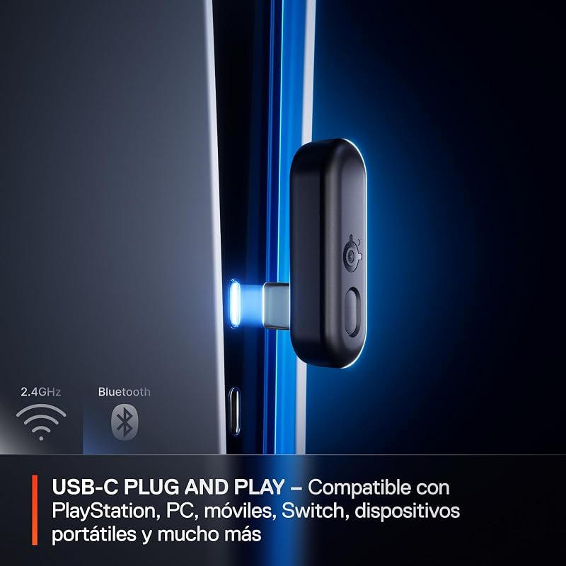 Arctis Nova 3P Auscultadores de Gaming Multiplataforma Sem Fios - App - Bateria 40h - Comandos magnéticos de neodímio - 2,4 GHz/Bluetooth - Micro removível - PS5, PS4, PC, Switch - Lavanda