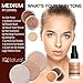 iQ Natural Mineral Makeup Starter Kit – Powder Brush, Silk Primer, Mineral Foundation, Setting Veil, Bisque Concealer, Bronzer + Eye Shadow for Flawless Bare Looking Skin, Full Set (Medium Beige)