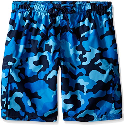 Kanu Surf Men's Big Camo Extended Size Swim Trunks, Navy, 4X