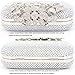 Dexmay Luxury Flower Women Clutch Purse for Wedding Party Rhinestone Crystal Evening Bag Iridescent Silver