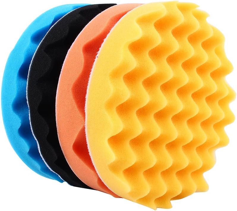 4 pcs Sponge Buff Polishing Pads, Keenso 7'' Car Foam Waxing Buffing Waxing Buff Polisher Pad Set Auto Body Repair - Image 5