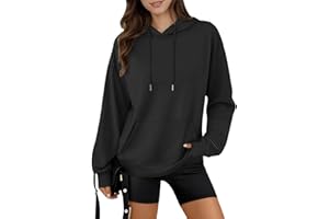 Dazevt Womens Hoodies Long Sleeve Fall Sweatshirts Drawstring Pullover Loose Fit Hoodie Trendy Clothes with Pocket