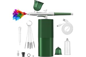 CRPEN Airbrush Paint Airbrush Kit Airbrush Compressor Airbrush Nail Airbrush Machine Air Brushes for Makeup,Nail Art,Painting, Cake, Model Coloring (Green)