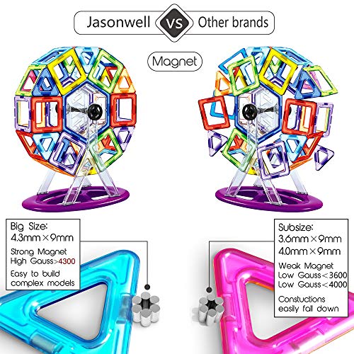 jasonwell 108 pcs magnetic tiles building blocks set