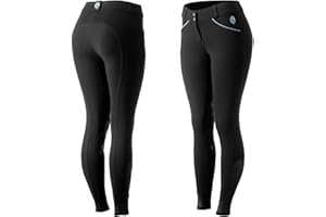 Equinavia Astrid Womens Silicone Knee Patch Breeches | Mid Rise Riding Pants with Phone Pockets