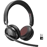 Dytole Wireless Headset with Mic for Work, Bluetooth 5.3 Headset with Noise Cancelling, Wireless Headphones with Mic & USB Dongle, 65H & Mute, Ideal for PC/Call Center/Computer/Laptop/Study