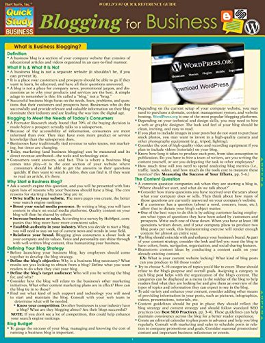 Download Blogging For Business (Quick Study Business)