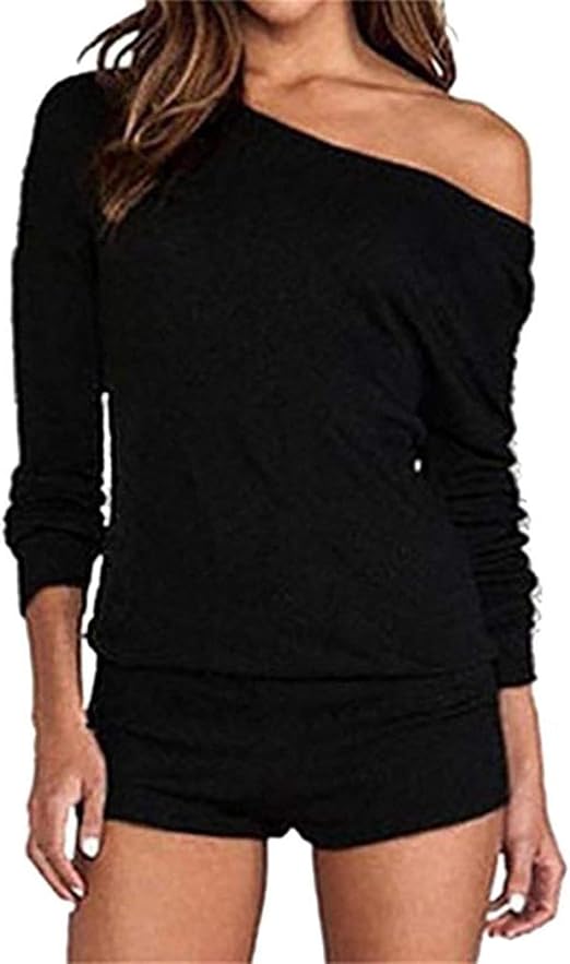 stylish one shoulder long sleeves jumpsuit