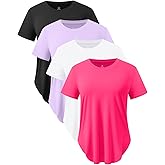 Star Vibe Women's Quick-Dry Short Sleeve Workout T-Shirt UPF 50+ Sun Protection Athletic Top for Yoga Gym Running 4 Pack