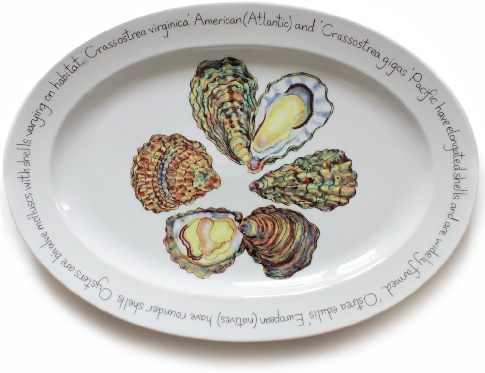 Jersey Pottery Large Oval Plate Oyster Amazon.co.uk Kitchen & Home