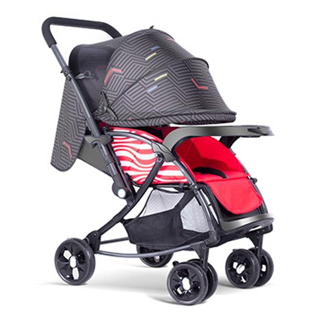 B07f7rdr3m 色 赤ちゃんのベビーカーのハイライト超軽量の赤ちゃん車は 折りたたみポータブルショックアブソーバ冬の夏の後ろに座ることができます Jianxin Red 両対面ベビーカー 即発送可能
