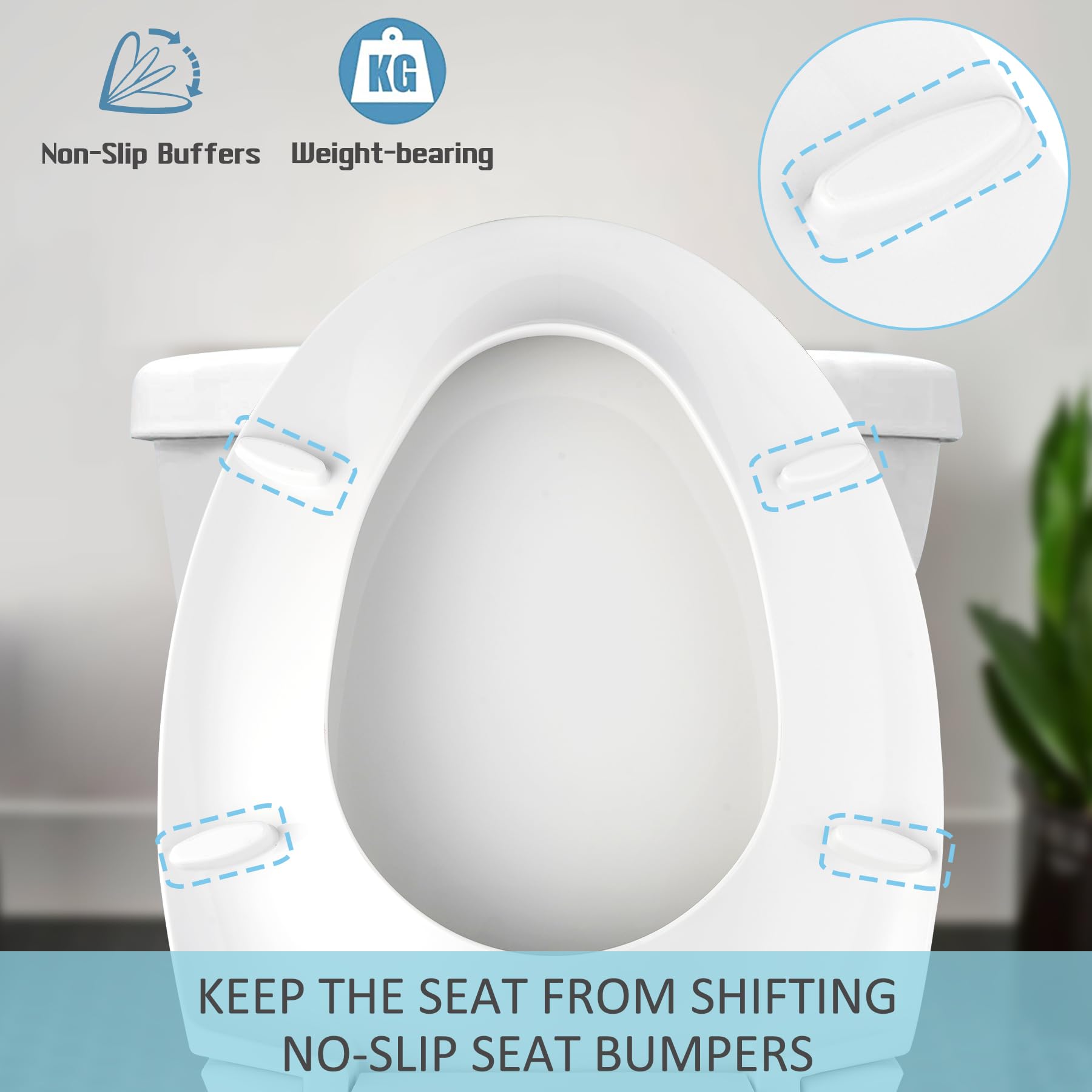 SS114 Toilet Seat Replacement Compatible with TOTO, Elongated Soft Close Toilet Seat for SS113/SS154/SS204/SS214/SS224, Transitional Slow-close & Heavy Duty, with 2-Pack Toilet Bolts and Nuts, White
