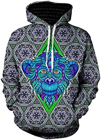 Gratefully Dyed Arctic Monkey Sacred Geometry Unisex Hoodie - XX-Large