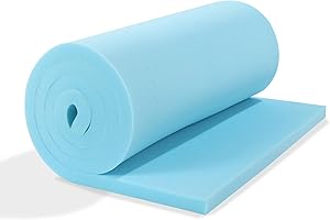 HOMBYS Upholstery Foam Memory, 1/2" Height 72" L x 24" W High Density Foam Padding Couch Cushion Support,Cut to Size Foam Furniture Replacement Pad for Sofa, Mattress Sag Support, 0.5" H, Blue