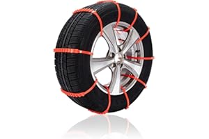 OFKPO 10 Pcs General Nylon Anti-Slip Car Snow Chain, Snow Chains Tire Cable Tie for Offroad Outdoor Travel and Snow(Orange)