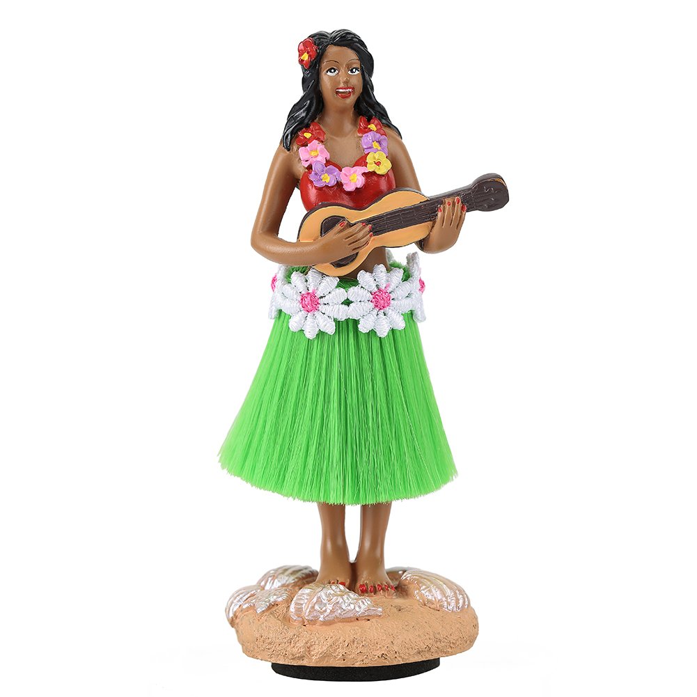 Hula Girl,SMYER Posing Mini Dashboard Doll Natural Skirt Playing Ukulele...