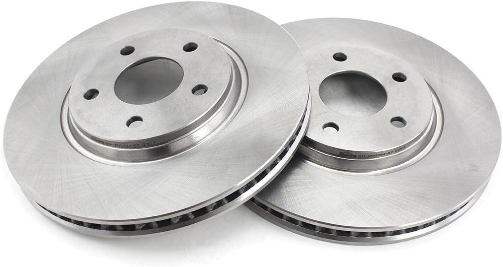 UVIAPW 2pcs Front Grey Cast Iron Brake Disc Rotors