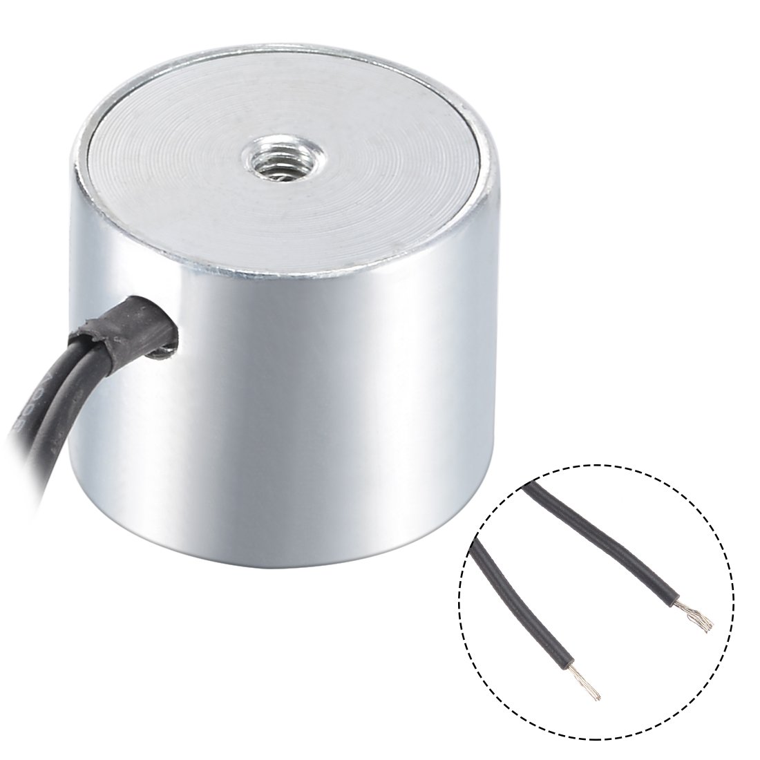 uxcell DC24V 180N Lift Holding Electromagnet Sucking Disc Electric Lifting Magnet Solenoid 34mm x 18mm