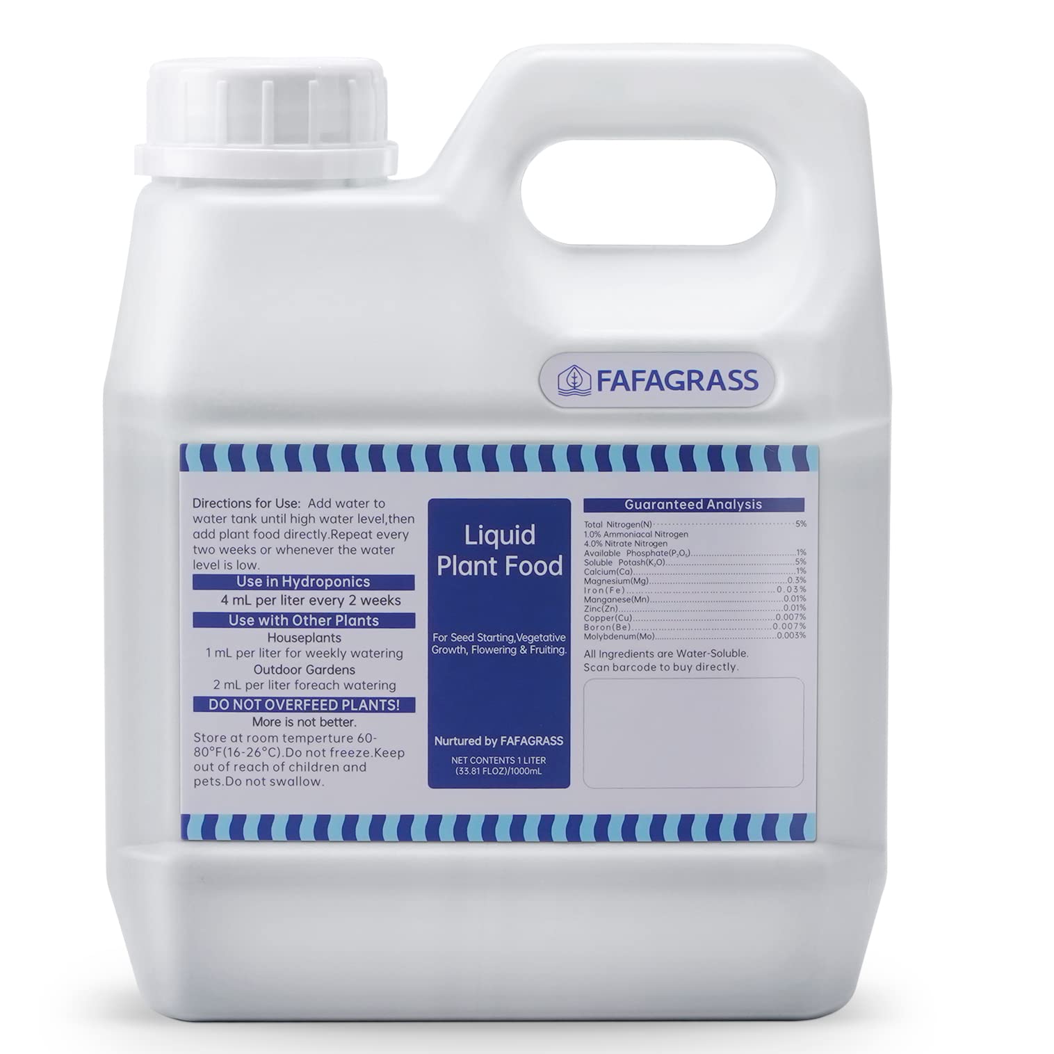 Photo 1 of FAFAGRASS Hydroponic Nutrients, Hydroponic Plant Food Liquid Fertilizer for Indoor Garden Vegetables (33.8oz)