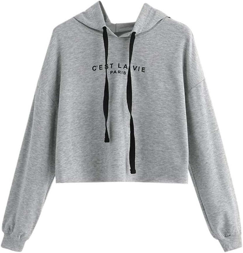 Panfinggin Lightweight Thin Zip-Up Long Sleeve Crop Top Hoodie Sweatshirt for Women, S-XL