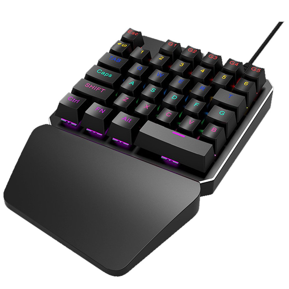 Docooler HXSJ J100 35 Clé Unique Main Professionnel Le Jeu Clavier avec USB Câblé pour PUBG LOL CS Joueur Docooler HXSJ J100 35 Clé Unique Main Professionnel Le Jeu Clavier avec USB Câblé pour PUBG LOL CS Joueur -