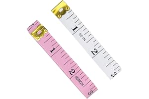 BGJRBY 2 Pack Sewing Tape Measure Soft Tape Measure Double Scale Flexible Ruler for Weight Loss Medical Body Measurement Sewing Tailor Craft, Vinyl, Has Centimetre Scale on Reverse Side 60-inch（White, Pink）