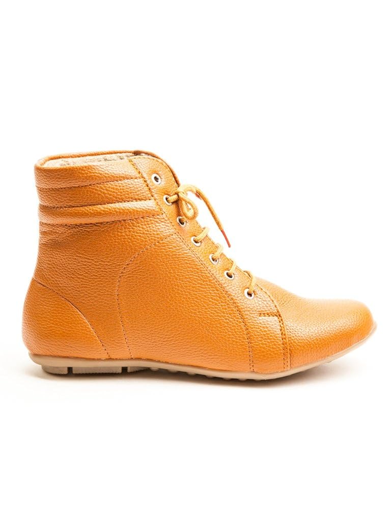 marc loire stylish women's/girl's boots high lace -up tan/solid