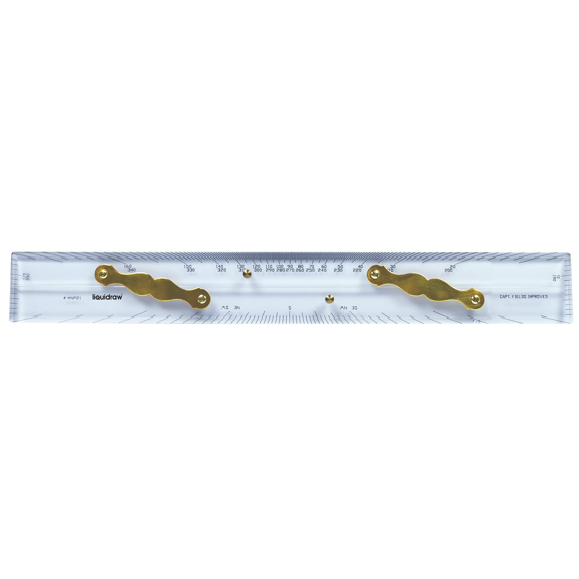 Liquidraw Marine Navigation Parallel Ruler 21" Brass Joints Nautical Acrylic Ruler For Navigational Plotting