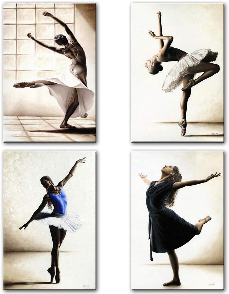 Ballerina Wall Art Canvas Prints Black Girl Canvas Art Wall Paintings