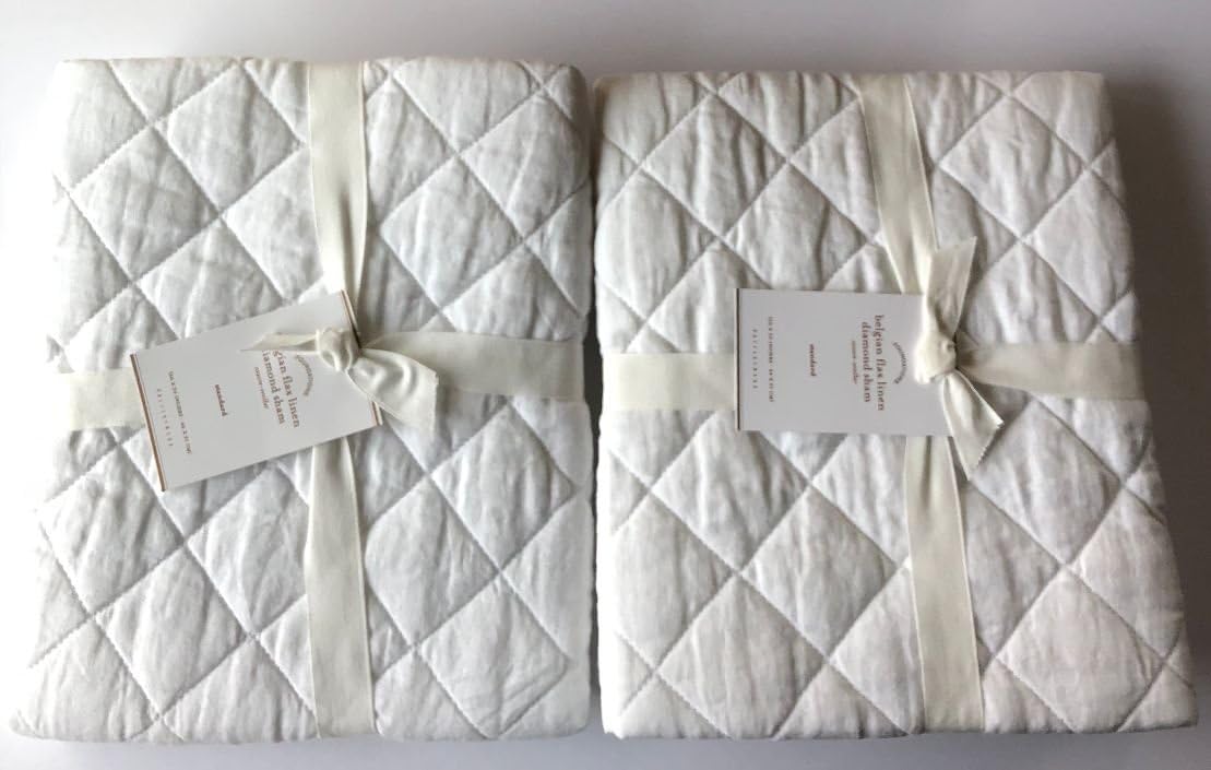 Amazon Com Pottery Barn Diamond Linen Standard Shams Set Of Two