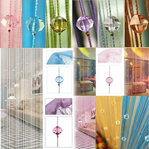 Wabrina 1x2 M Fashion Decoration Beaded String Curtain Door Divider Crystal Beads Tassel Screen Curtain Beads Panel for Wedding Coffee House Restaurant Parts, Coffee
