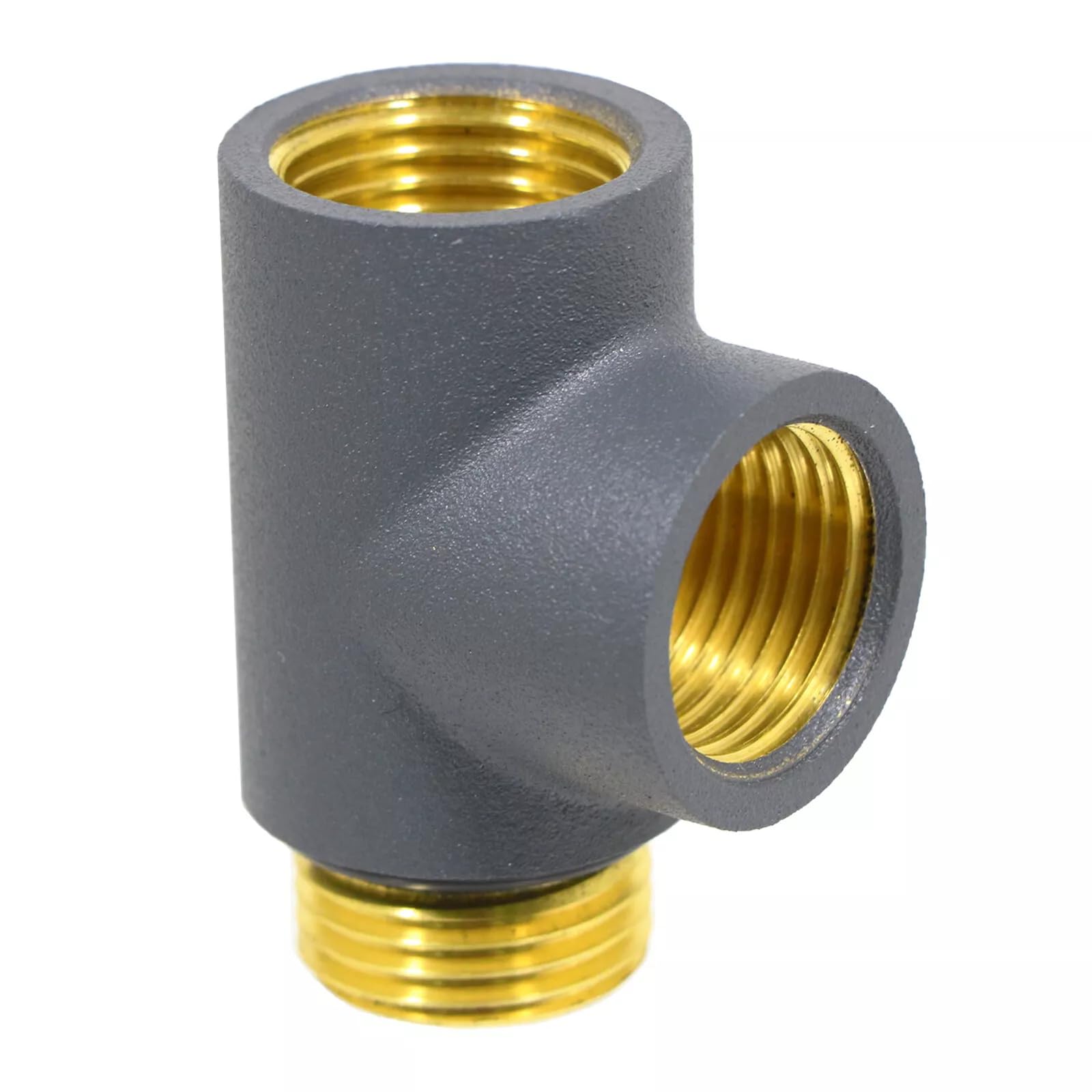 Team Controls Dual Fuel T-Piece 1/2" Tee for Towel Rail Heating Element & Radiator Valves Anthracite TC-DFTA