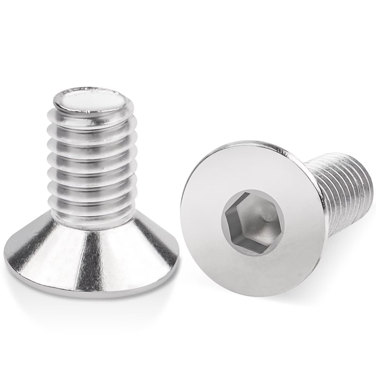 100Pcs M3 (3mm x 16mm) Hex Socket Countersunk Machine Screws, M3 Countersunk Bolts 16mm, Leryati Din7991 A2-Stainless Steel Hexs Countersunks Screws - Countersunks Hexs Bolts