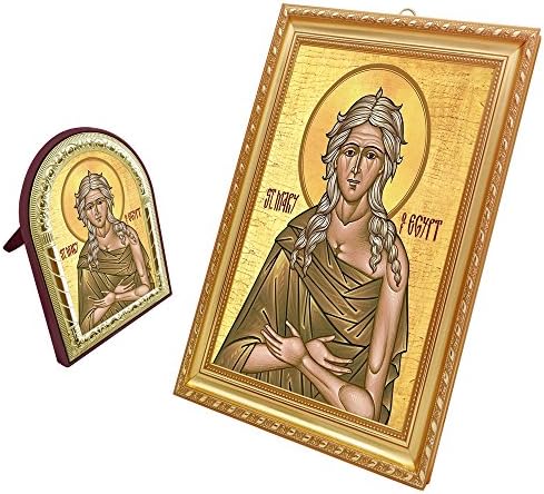 FengMicon painting Art Saints Mary of Egypt and Paul Regilious Icon Pack of 2