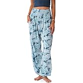 Lotus and Luna Women's Harem Pants Thai Pants for Beach & Lounge High Waisted Flowy Boho Pants Genie Pants Yoga Pants