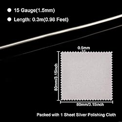 BENECREAT 15 Gauge 999 Sterling Silver Wire, 0.98