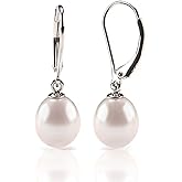 PAVOI Handpicked AAA+ Quality Freshwater Cultured Pearl Earrings Leverback Dangle Stud Pearl Earrings