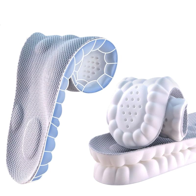 Photo 1 of Insoles for Women Man,Cloud Soles for Men Women,4D Cloud Soles for Men,Anti Fatigue, Shock Absorption, Foot Pain Relief (Gray, S)